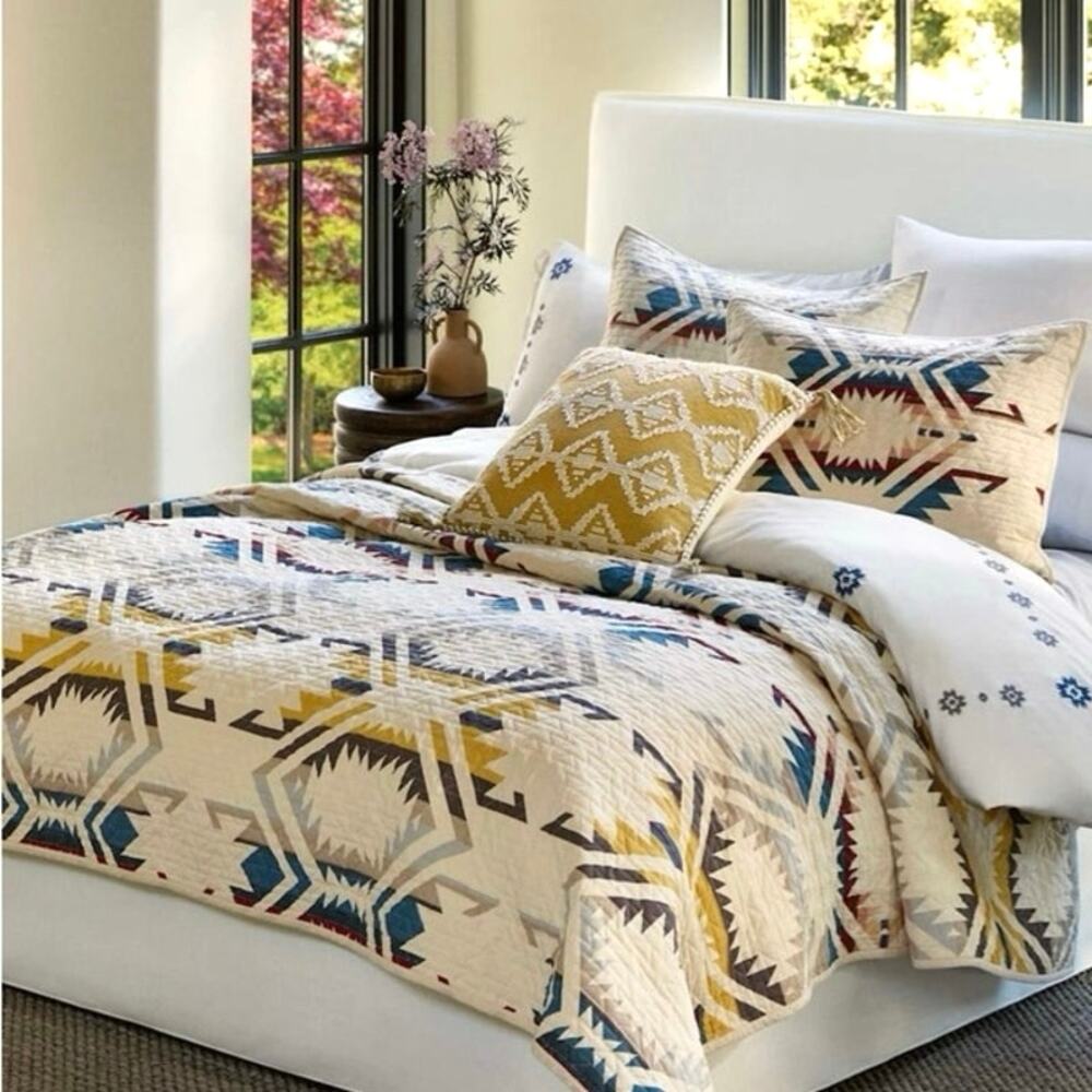 Pendleton White Sand Printed quilted two pillow cases